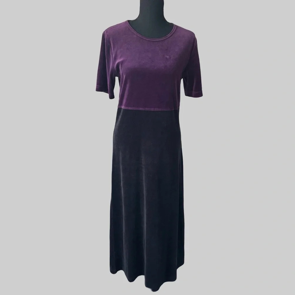 Vintage Appleseed’s Purple Black Colourblock Midi Dress